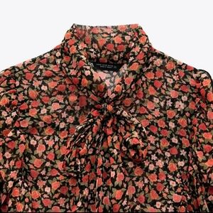 Zara Floral Blouse Size S
